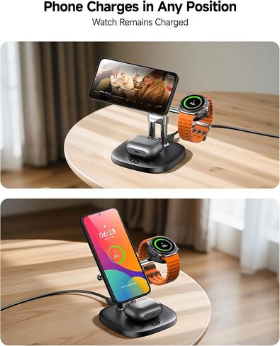 شاحن لاسلكي مغناطيسي 3 في 1 من SwanScout لهواتف Samsung (يحتاج إلى حافظة مغناطيسية)، لهاتف Galaxy Z Fold7/Z Flip/S25/S24/S23/S22، وGalaxy Watch 8/8 Classic/Ultra/7/6/5/4، SwanScout 712SM، بدون محول in Kuwait