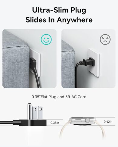 محطة شحن 6 في 1 USB-C، شريط طاقة محمول مع 2 USB C، 2 USB A، 2 AC، شاحن كمبيوتر محمول GaN بقدرة 100 واط لأجهزة MacBook، iPhone 17/16 إلخ، كتلة شاحن سطح المكتب للشحن السريع للمكتب والمنزل والسفر in Kuwait