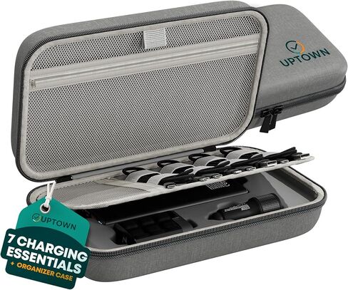 Uptown 7- Piece Travel Charging Tech Bundle – 10,000mAh Portable Charger, 45W GaN Wall Adaptor, 48W Car Charger & 4 Cables with Cord Organizer – Travel Essentials for Phones, Tablets & Laptops in Saudi Arabia