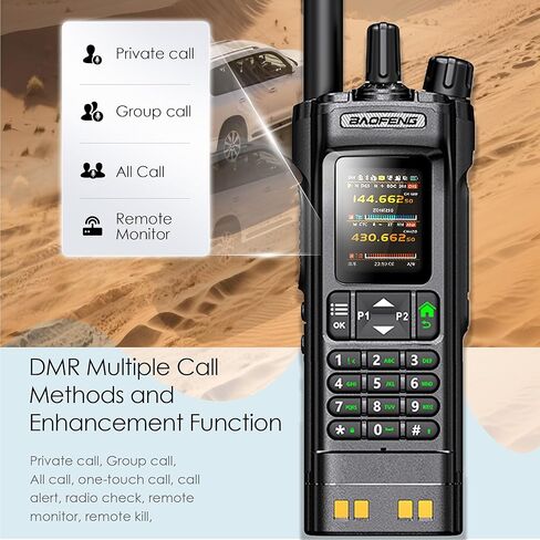 BAOFENG DM32 DMR 10W Long Range Walkie Talkie | Dual Band VHF/UHF | GPS & USB-C Rechargeable | Two Way Radio for Outdoor Hunting Emergency in Saudi Arabia