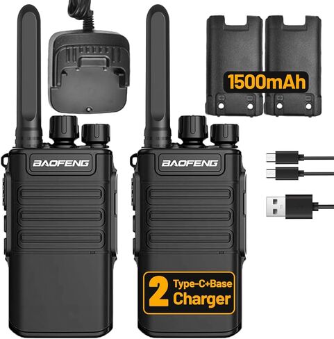 Rechargeable Walkie Talkies for Adults,Baofeng BF-V8 FRS Radios Long Range Walkie Talkie Walky Talky Family Two Way Radio USB-C 1500mAh Battery Flashlight for Hiking Camping Trip(2 Pack) in Saudi Arabia