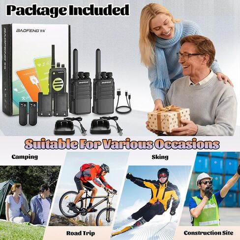 Rechargeable Walkie Talkies for Adults,Baofeng BF-V8 FRS Radios Long Range Walkie Talkie Walky Talky Family Two Way Radio USB-C 1500mAh Battery Flashlight for Hiking Camping Trip(2 Pack) in Saudi Arabia