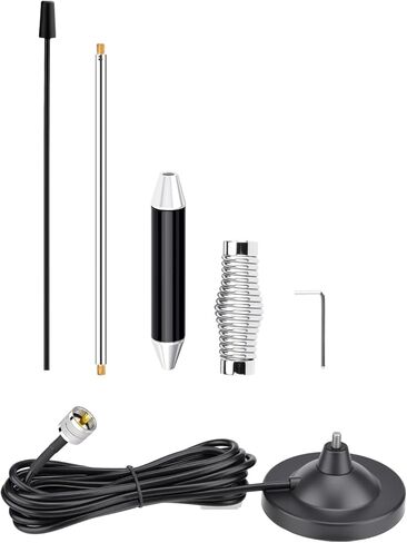 Eightwood 27MHz CB Radio Antenna 26in, PL259 Car Truck Antenna Kit Heavy Duty Magnetic Mount Compatible with Uniden President Cobra Galaxy Mobile Handheld CB Radios in Saudi Arabia