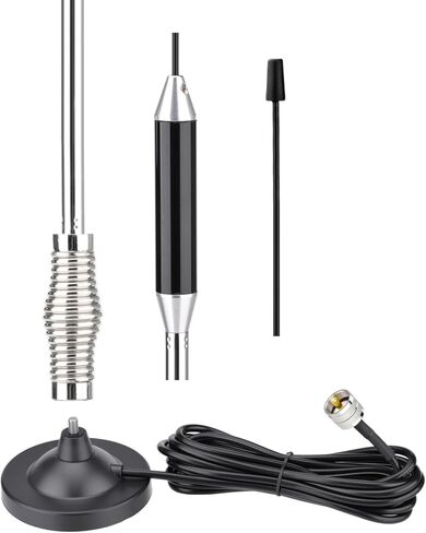 Eightwood 27MHz CB Radio Antenna 26in, PL259 Car Truck Antenna Kit Heavy Duty Magnetic Mount Compatible with Uniden President Cobra Galaxy Mobile Handheld CB Radios in Saudi Arabia