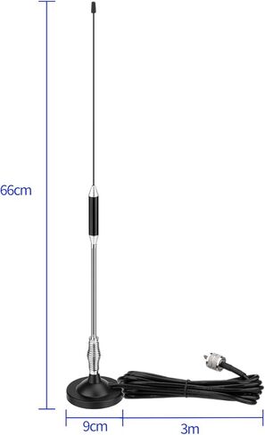 Eightwood 27MHz CB Radio Antenna 26in, PL259 Car Truck Antenna Kit Heavy Duty Magnetic Mount Compatible with Uniden President Cobra Galaxy Mobile Handheld CB Radios in Saudi Arabia