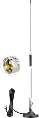 Eightwood 27MHz CB Radio Antenna 26in, PL259 Car Truck Antenna Kit Heavy Duty Magnetic Mount Compatible with Uniden President Cobra Galaxy Mobile Handheld CB Radios in Saudi Arabia