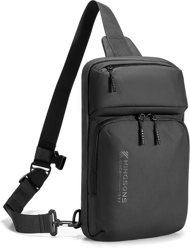 Kingsons 13" Anti-Theft Laptop Sling Backpack. Waterproof nylon, USB port. Ideal for travel, hiking, camping. (FG6301-Black) in Saudi Arabia