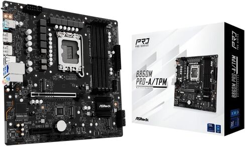 اللوحة الأم ASRock B860M Pro-A/TPM LGA1851 Micro-ATX، تدعم Intel Core Ultra (السلسلة 2)، DDR5 8666+ (OC)، PCIe 5.0، Triple M.2، 2.5G LAN، SPI TPM 2.0 جاهزة للكمبيوتر الشخصي الآمن المستوى 3 in Kuwait