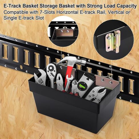 OwnMy 3 Pack E Track Baskets Heavy Duty E-Track Accessories for Enclosed Trailers, E-Track Storage Bin for Truck Tool Organizer, E Track Rail Trailer Storage Box for Truck, Cargo Van, Garage, Workshop in Saudi Arabia