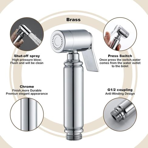 HandheldSprayer for Toilet Round Cloth Diaper Sprayer BrassSprayer for Toilet HandheldSprayer - for Feminine Wash, Toilet Cleaning, Pet Washing in Saudi Arabia