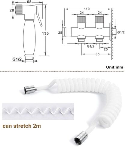 Premium Wall-Mounted Bathroom HandheldToilet Sprayer - Shattaf Sprayer Best Used for Personal Hygiene and Potty Toilet Spray - Perfect Bottom Cleaner Spray and Sho in Saudi Arabia