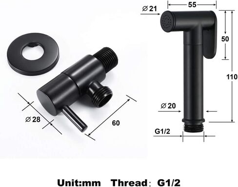 ToiletSpray Set Cloth Diaper Sprayer Kit Brass HandheldSprayer Toilet Kit Black Toilet Sprayer Wall Mounted Bathroom Washroom Set with Spring Hose in Saudi Arabia