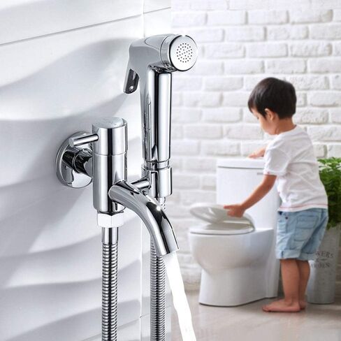 Hand HeldSprayer for Bathroom Toilet,Mop Pool Faucet Diaper Sprayer Shattaf,ToiletHose High Pressure with Adjustable Water Flow, Valve and Spray Holder in Saudi Arabia