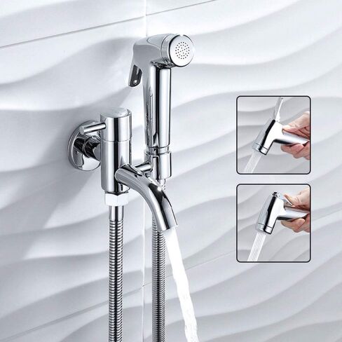 Hand HeldSprayer for Bathroom Toilet,Mop Pool Faucet Diaper Sprayer Shattaf,ToiletHose High Pressure with Adjustable Water Flow, Valve and Spray Holder in Saudi Arabia