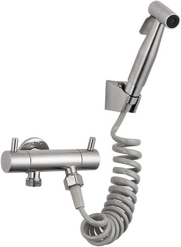 HandheldSpray Kit-304 الفولاذ المقاوم للصدأ بخاخ المرحاض بندقية رش رفيق مجموعة صمام زاوية مثبت على الحائط in Kuwait