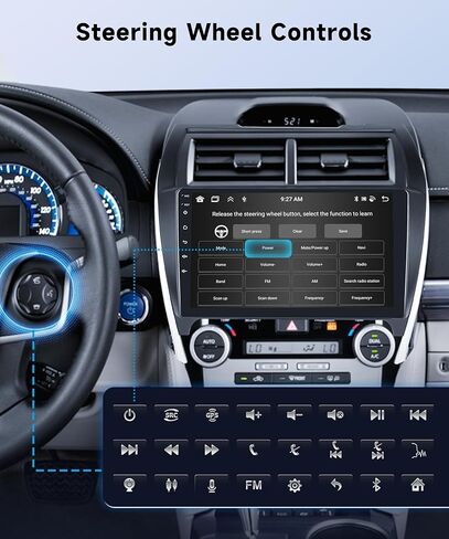 ستيريو سيارة 8Core 6+128G لسيارة Toyota Camry 2012-2014 𝐰𝐢𝐭𝐡 𝐉-𝐁-𝐋 Wireless Carplay Android Auto، 10.1 بوصة 1280 * 720P IPS شاشة تعمل باللمس، Android/GPS/WiFi/32EQ/Bluetooth 5.0/SWC+كاميرا احتياطية in Saudi Arabia