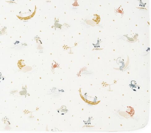 Pehr Crib Sheet, Zodiac | Breathable Brushed Organic Cotton for Soft Sleep | Snug Fit | Reusable Fabric Bag Packaging | Standard Crib Mattresses up to 52"L x 28"W x 8"H in Saudi Arabia
