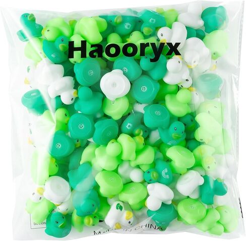Haooryx St. Patrick's Day Mini Rubber Duck - 60Pcs Shamrock Lucky Charm Ducky Novelty Duck Squeak Bathtub Float Bath Toy for St. Patrick's Day Decoration Birthday Gift Party Favor Easter Basket Filler in Saudi Arabia