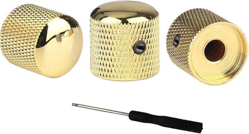 3Pcs Black Nickel Guitar Knobs Metal Dome Volume Tone 6mm Control Knurled Knob for Fender Strat Telecaster Guitar Bass Accessories (Black Nickel) in Saudi Arabia