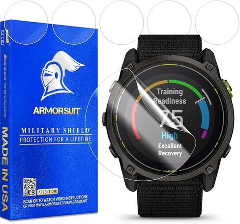مجموعة من 6 قطع من ArmorSuit لواقي الشاشة Garmin Enduro 3، MilitaryShield HD Clear Film - صنع في الولايات المتحدة الأمريكية in Saudi Arabia