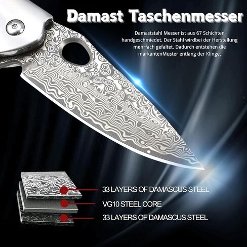 Outdoor Hiking folding knife, wood handle pocket folding knife,damascus hunting Folding Knife,Handmade Forged VG10 Damascus Steel Blade,Genuine Rainbow Handle,EDC Cool Knives for Mens Gift Home in Saudi Arabia