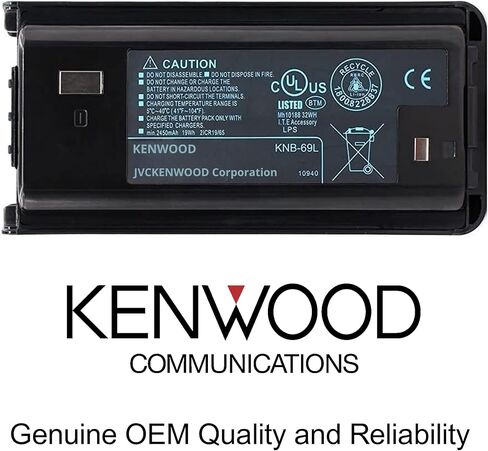 Kenwood KNB-69L Rechargeable Battery Pack, 7.4V 2550mAh — Up to 15-Hour Use, Works with KSC-35SK, Fits NX-1200/1300 & TK-D240/340 Families in Saudi Arabia