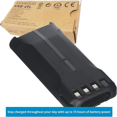 Kenwood KNB-69L Rechargeable Battery Pack, 7.4V 2550mAh — Up to 15-Hour Use, Works with KSC-35SK, Fits NX-1200/1300 & TK-D240/340 Families in Saudi Arabia
