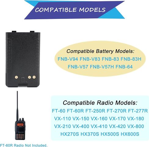 1PC FNB-V94 FNB-83 Ni-MH Battery Pack 1800mAh Replacement for Yaesu Vertex Radio FT-60R FT-60 VX-170 VX-180 VX-150 VX-160 VX-410 VX-420 FT-270 FT-270R HX270S HX370S HX500S HX600S in Saudi Arabia