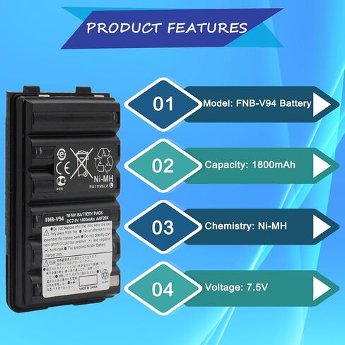 1PC FNB-V94 FNB-83 Ni-MH Battery Pack 1800mAh Replacement for Yaesu Vertex Radio FT-60R FT-60 VX-170 VX-180 VX-150 VX-160 VX-410 VX-420 FT-270 FT-270R HX270S HX370S HX500S HX600S in Saudi Arabia