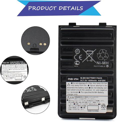1PC FNB-V94 FNB-83 Ni-MH Battery Pack 1800mAh Replacement for Yaesu Vertex Radio FT-60R FT-60 VX-170 VX-180 VX-150 VX-160 VX-410 VX-420 FT-270 FT-270R HX270S HX370S HX500S HX600S in Saudi Arabia