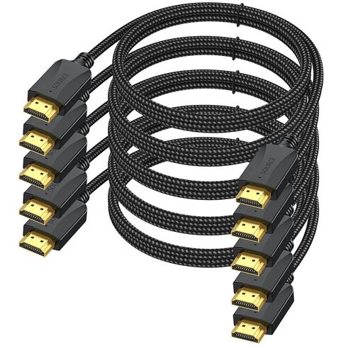 HDMI Cables 6.6 Feet 5 Pack, 4K/2K@144Hz HDMI 2.0 ARC&CL3 Rated, Braided in Kuwait