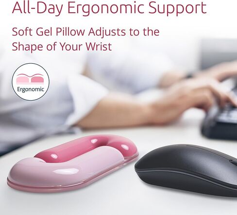Kensington Duo Gel Loop Mouse Wrist Rest Support Cushion for Mice & Trackballs, Ergonomic Mouse Wrist Support for Pain Relief, Comfortable Non-Skid Gel, Pink 7.4" x 3.27" x 0.7" K62828WW in Saudi Arabia