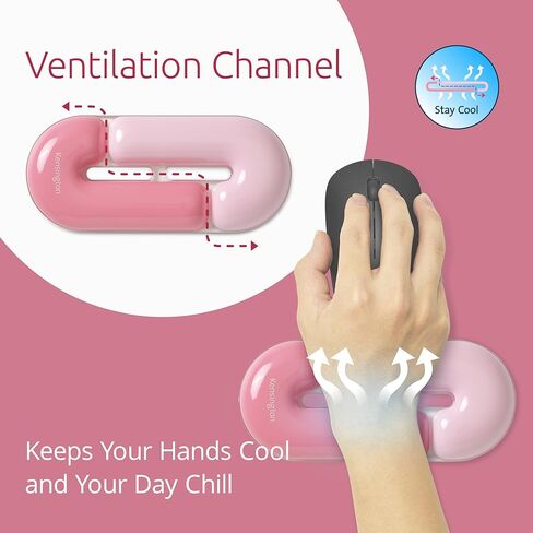 Kensington Duo Gel Loop Mouse Wrist Rest Support Cushion for Mice & Trackballs, Ergonomic Mouse Wrist Support for Pain Relief, Comfortable Non-Skid Gel, Pink 7.4" x 3.27" x 0.7" K62828WW in Saudi Arabia