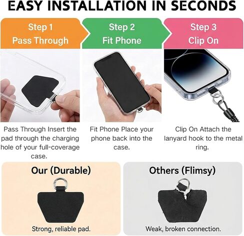 Phone Tether Lanyard Anti Theft Strap with Carabiner, Anti-Drop Outdoor Accessory for Skiing, Hiking, Cycling, Fishing & Climbing, Fit Most Cell Phones in Kuwait