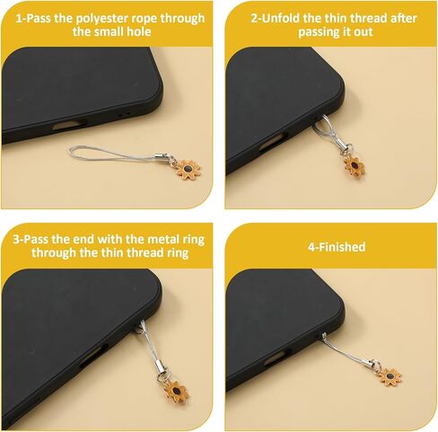 100 Pcs Phone Charm Strap with Split Ring, 58 mm Keychain String Split Ring Cords Polyester Lanyard String for Cellphone Charm USB Drive MP3 Keychain DIY Decorations in Saudi Arabia