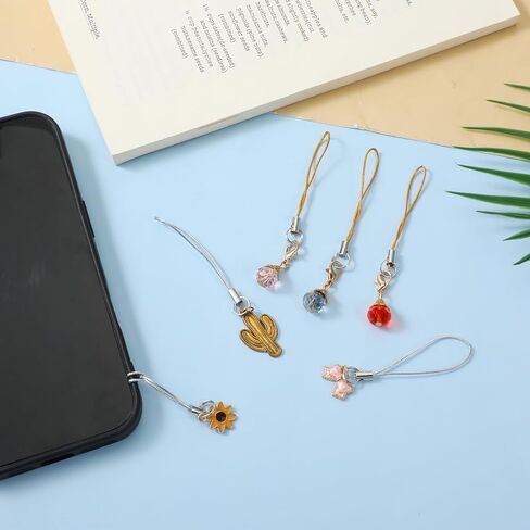 100 Pcs Phone Charm Strap with Split Ring, 58 mm Keychain String Split Ring Cords Polyester Lanyard String for Cellphone Charm USB Drive MP3 Keychain DIY Decorations in Saudi Arabia