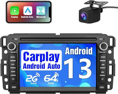 2GB+64GB Car Stereo for Chevy Silverado Tahoe GMC Sierra Yukon 2007-2013, Android 13 7Inch Radio Upgrade Replacement Touchscreen with CarPlay/Android Auto/GPS/FM/AM/BackCamera/29 Theme UIs in Saudi Arabia