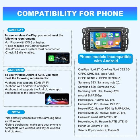 2GB+64GB Car Stereo for Chevy Silverado Tahoe GMC Sierra Yukon 2007-2013, Android 13 7Inch Radio Upgrade Replacement Touchscreen with CarPlay/Android Auto/GPS/FM/AM/BackCamera/29 Theme UIs in Saudi Arabia