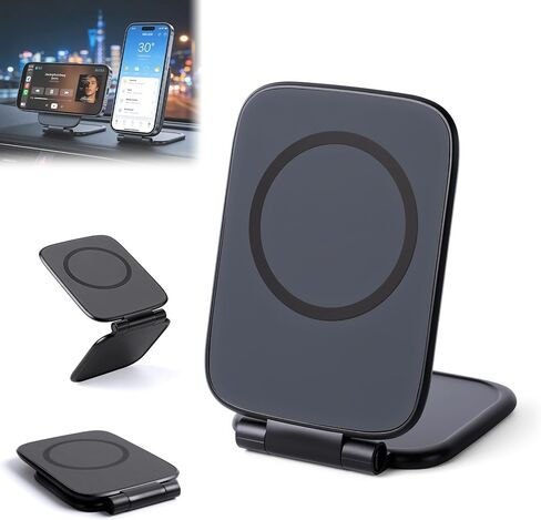 حامل هاتف مغناطيسي رفيع للغاية وقابل للطي، حامل هاتف مغناطيسي رفيع للغاية وقابل للتعديل، حامل هاتف مغناطيسي جديد محمول مزدوج الجوانب للسيارة، مناسب لجميع الهواتف والكمبيوتر المحمول وصالة الألعاب الرياضية in Kuwait