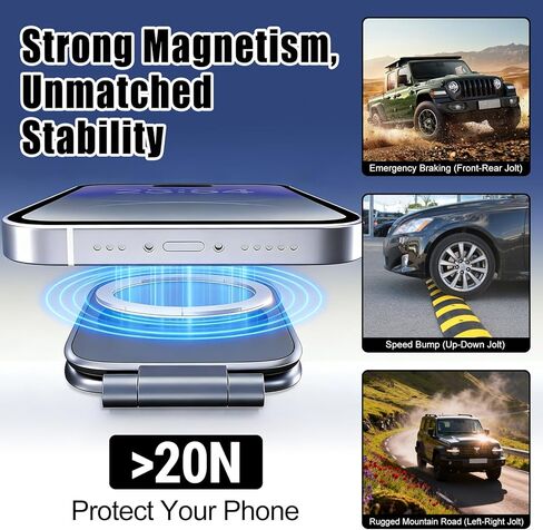 حامل هاتف مغناطيسي رفيع للغاية وقابل للطي، حامل هاتف مغناطيسي رفيع للغاية وقابل للتعديل، حامل هاتف مغناطيسي جديد محمول مزدوج الجوانب للسيارة، مناسب لجميع الهواتف والكمبيوتر المحمول وصالة الألعاب الرياضية in Kuwait