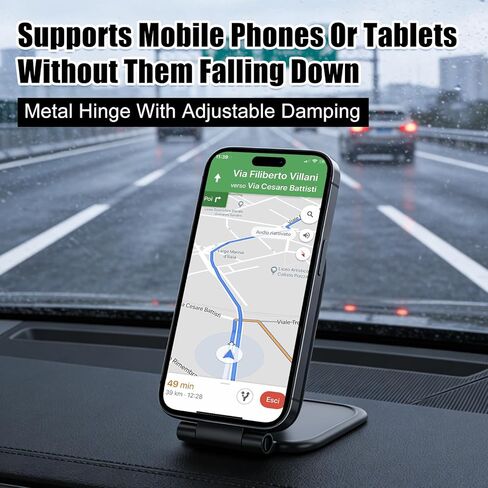 حامل هاتف مغناطيسي رفيع للغاية وقابل للطي، حامل هاتف مغناطيسي رفيع للغاية وقابل للتعديل، حامل هاتف مغناطيسي جديد محمول مزدوج الجوانب للسيارة، مناسب لجميع الهواتف والكمبيوتر المحمول وصالة الألعاب الرياضية in Kuwait