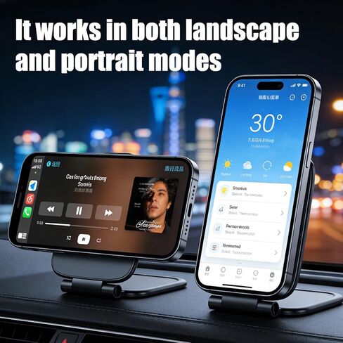 حامل هاتف مغناطيسي رفيع للغاية وقابل للطي، حامل هاتف مغناطيسي رفيع للغاية وقابل للتعديل، حامل هاتف مغناطيسي جديد محمول مزدوج الجوانب للسيارة، مناسب لجميع الهواتف والكمبيوتر المحمول وصالة الألعاب الرياضية in Kuwait