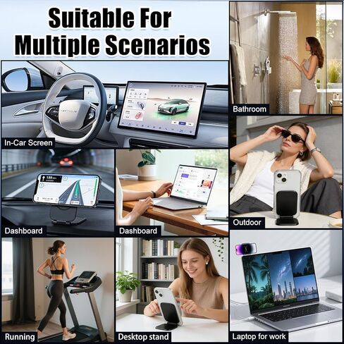 حامل هاتف مغناطيسي رفيع للغاية وقابل للطي، حامل هاتف مغناطيسي رفيع للغاية وقابل للتعديل، حامل هاتف مغناطيسي جديد محمول مزدوج الجوانب للسيارة، مناسب لجميع الهواتف والكمبيوتر المحمول وصالة الألعاب الرياضية in Kuwait