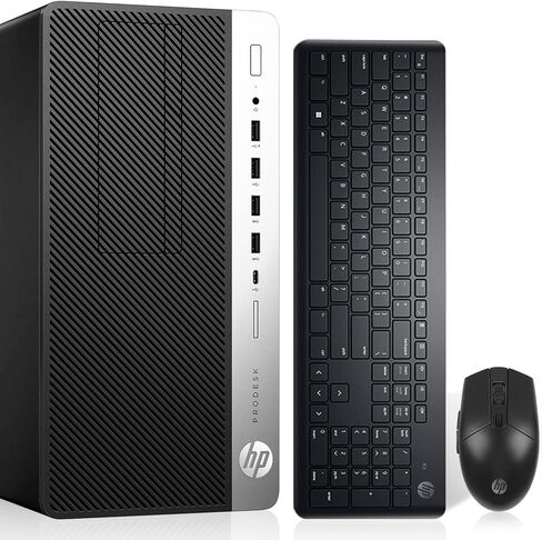 الكمبيوتر المكتبي HP ProDesk 600 G3 Mini Tower i7-7700 بسرعة تصل إلى 4.20 جيجا هرتز وذاكرة وصول عشوائي 32 جيجابايت و1 تيرابايت SSD + 1 تيرابايت HDD وHDMI مدمج بتقنية Wi-Fi وBT DVD-RW وشاشة مزدوجة تدعم لوحة المفاتيح والماوس اللاسلكي Windows 11 (متجدد) in Kuwait