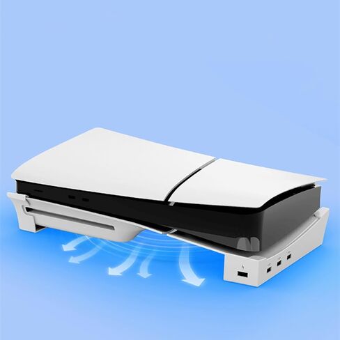 حامل حامل مزود بـ 4 منافذ USB Hub وحامل أفقي مطور للشحن السريع مناسب لوحدة التحكم PS5 Slim in Kuwait