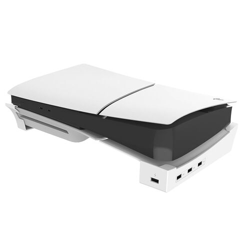 حامل حامل مزود بـ 4 منافذ USB Hub وحامل أفقي مطور للشحن السريع مناسب لوحدة التحكم PS5 Slim in Kuwait