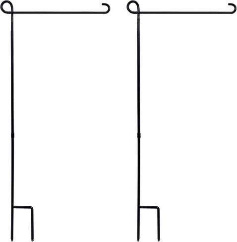 Heavy Duty Garden Flag Holder Stand Metal Iron Stand with 5 Prong Base for Double Flags Suitable for Outside or Garden Patio Yard Decor in Saudi Arabia
