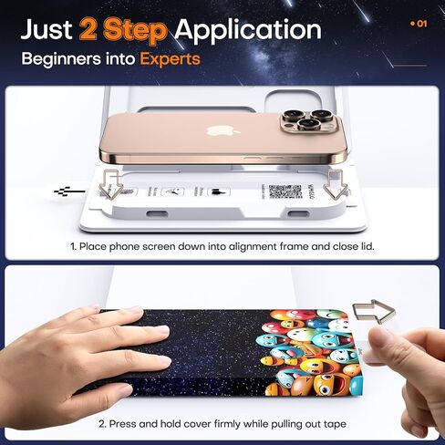 واقي شاشة زجاجي 9H+ لهاتف iPhone 16 Pro Max، زجاج مقسى عالي الدقة مقاوم للكسر بدرجة عسكرية، خالٍ من الفقاعات، صديق للحافظة (تركيب بسحب واحد) - عبوة من قطعتين in Kuwait