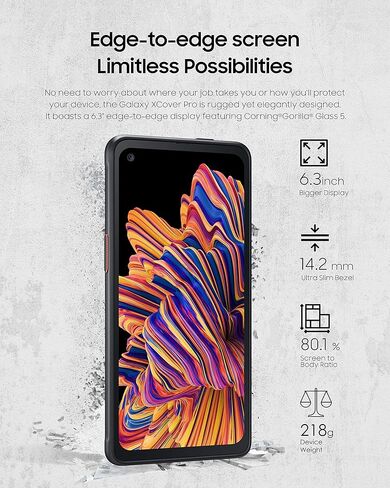 Samsung Galaxy XCover Pro, 64 GB, Black, Unlocked (Renewed) in Saudi Arabia