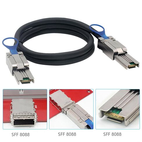 SFF-8088 إلى SFF-8088 كابل خارجي 6 جيجابت في الثانية SAS2.0 26Pin كابل هجين لأنظمة التخزين الخارجية in Kuwait